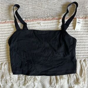 Aerie black ribbed sports bra